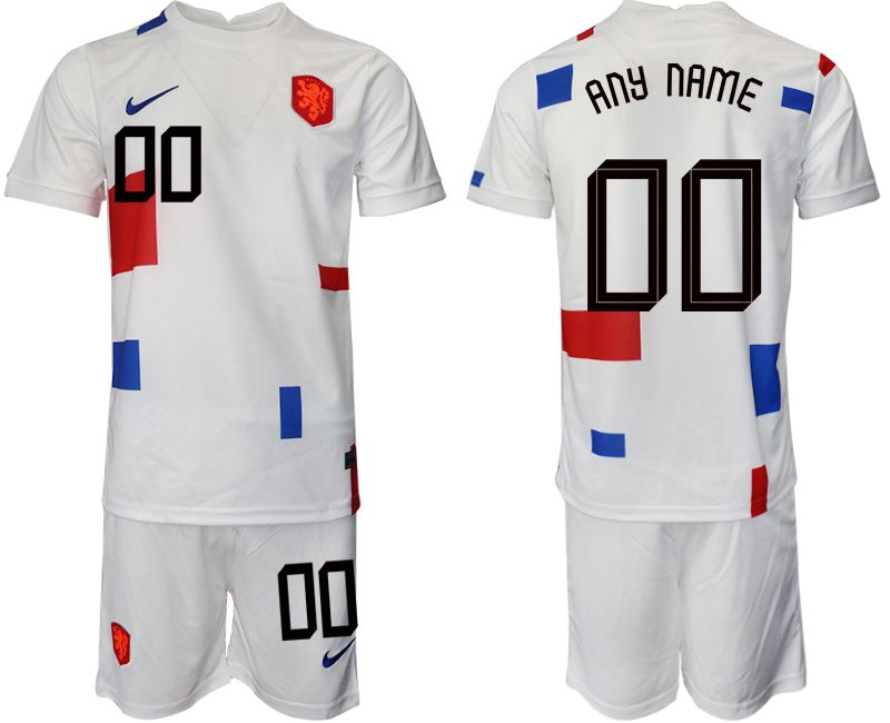 Men 2022 World Cup National Team Netherlands away white customized Soccer Jersey->netherlands(holland) jersey->Soccer Country Jersey